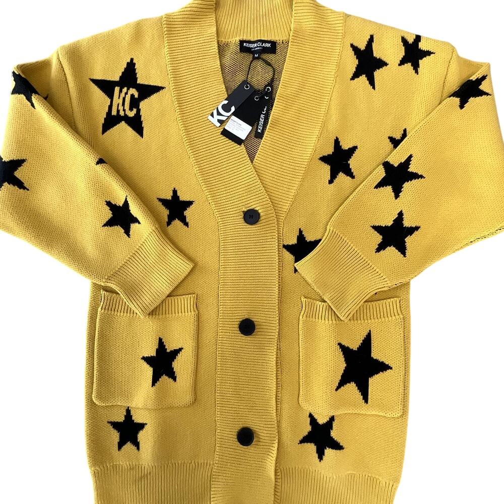 KEISER-CLARK: Men's Yellow/Black Cardigan - Size M